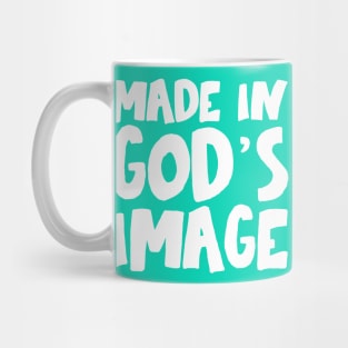 "Made in God's image" - Christians for Justice (white) Mug